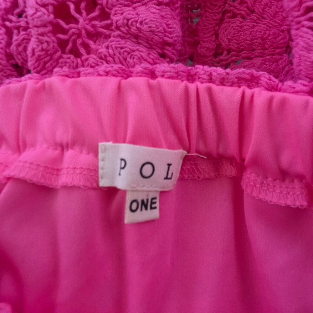 POL Bubblegum Pink Tiered Ruffled Flowy Crochet Maxi Skirt - Picture 5 of 7